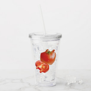 Verre En Acrylique Motif Tomate Fraîche : Art de cuisine rouge juteux
