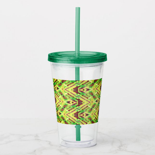 Verre En Acrylique Motif vert et marron (Devant)