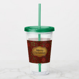 Verre En Acrylique Motifs de Noël victoriens vintage