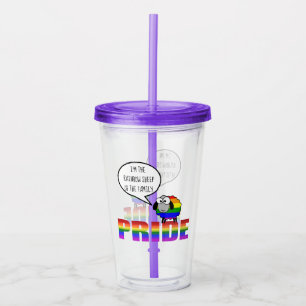 Verre En Acrylique Mouton de la Fierté arc-en-ciel 16oz, transparent
