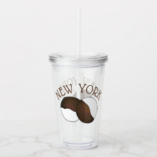 Verre En Acrylique New York City NYC Cookie noir et blanc