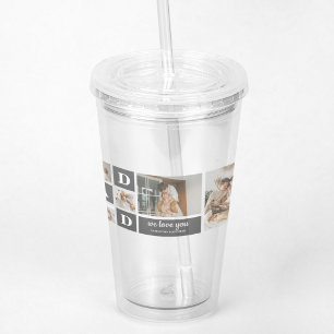 Verre En Acrylique Noir moderne   Photo Collage   Papa Meilleur cadea