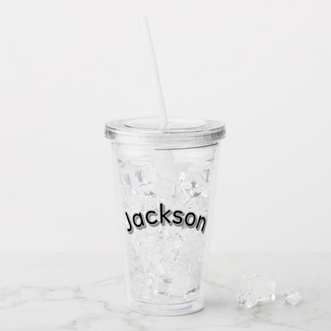 Verre En Acrylique Nom de garçon Jackson, (Devant glace)