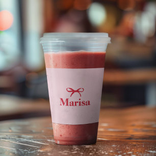 Verre En Acrylique Nom de la boîte rose et rouge personnalisée