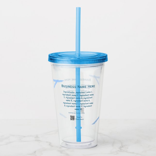 Verre En Acrylique Nom d'ingrédient ajouter nom d'entreprise site Web (Devant)