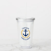 Nom du bateau capitaine Ancre Gold Style Laurel St