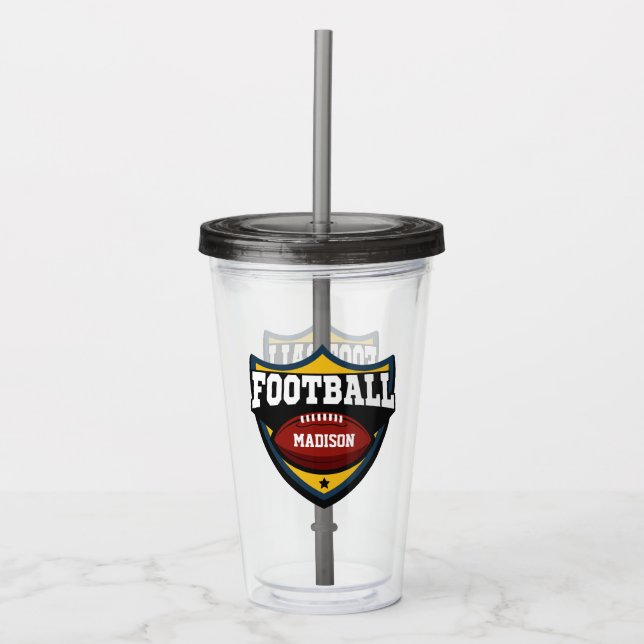 Verre En Acrylique Nom personnalisé Chaudières du logo Football (Devant)