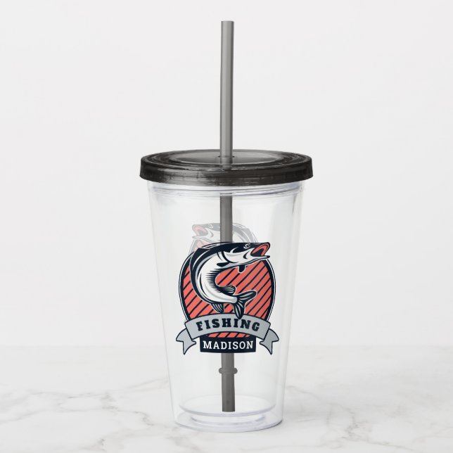 Verre En Acrylique Nom personnalisé Fisher tumblers (Devant)