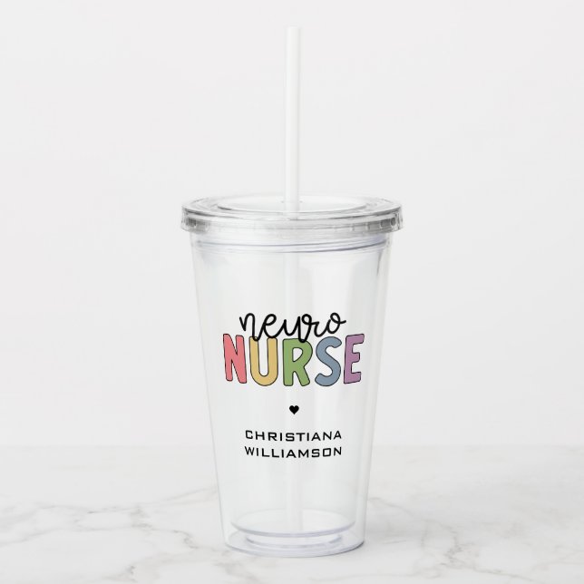 Verre En Acrylique Nom personnalisé Neuro Nurse Neuroscience Infirmiè (Devant)