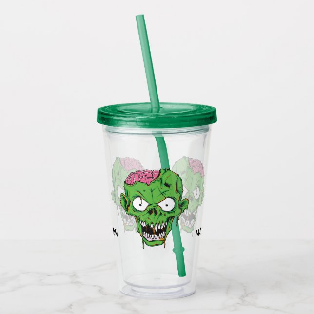 Verre En Acrylique Nom personnalisé Tumblers Zombie (Gauche)