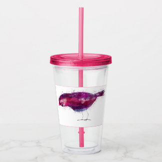 Verre En Acrylique Oiseau assez rose