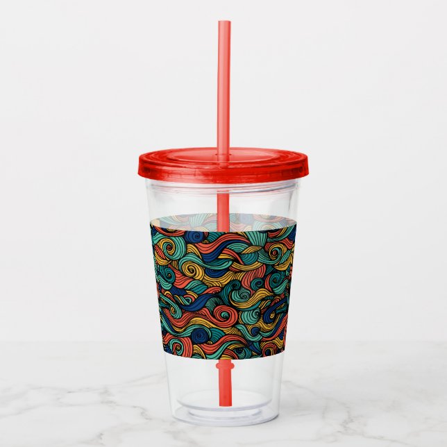 Verre En Acrylique Paisley haché (Devant)