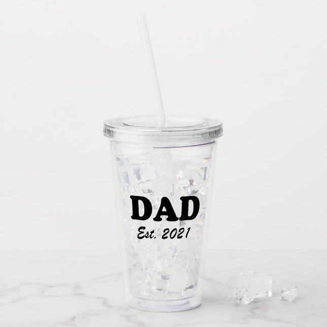 Verre En Acrylique Papa personnalisé Date établie personnalisée moder (Devant glace)