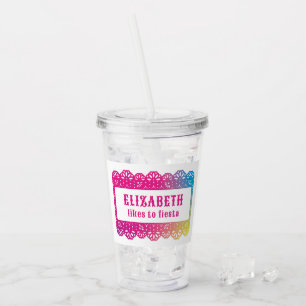 Verre En Acrylique Papier Picado Fun Fiesta Acrylique Tumbler