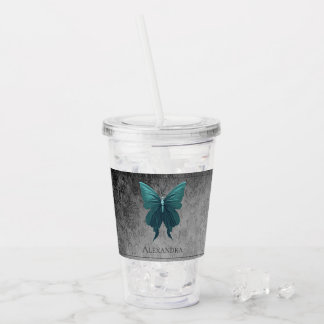Verre En Acrylique Papillon à bijoux turquoise