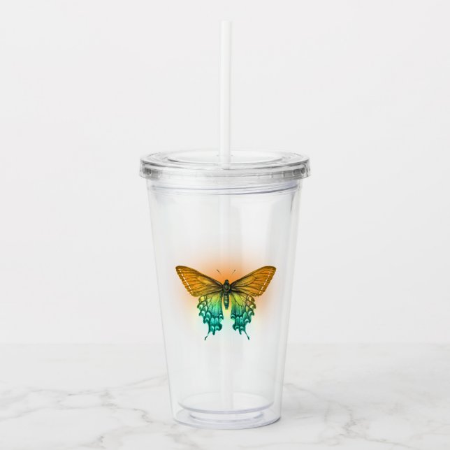Verre En Acrylique Papillon iridescent (Devant)