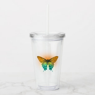 Verre En Acrylique Papillon Iridescente