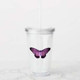 Verre En Acrylique Papillon mauve Iridescente