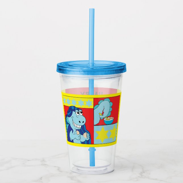 Verre En Acrylique Pâque Acrylique Tumbler 16 oz Dinosaure affamé (Devant)