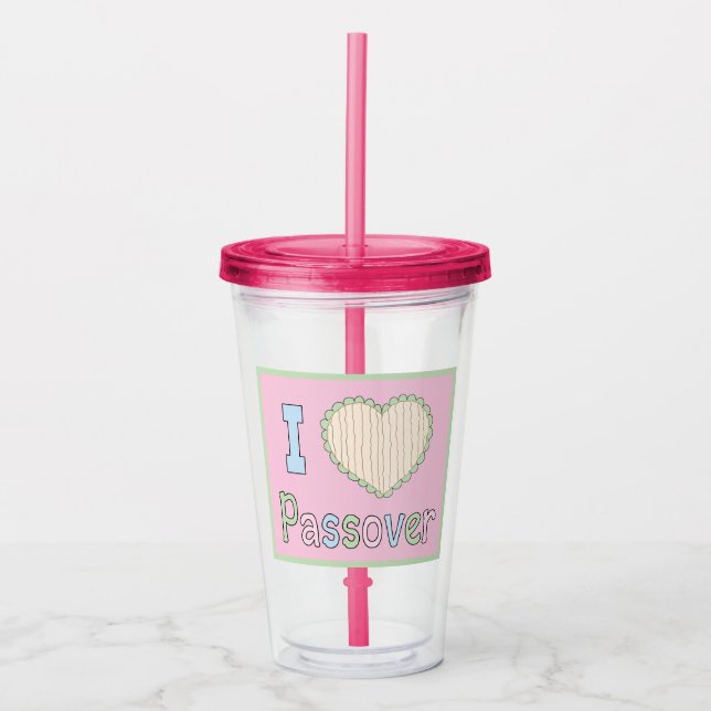 Verre En Acrylique Pâque Acrylique Tumbler 16 oz I Love Pâque (Devant)
