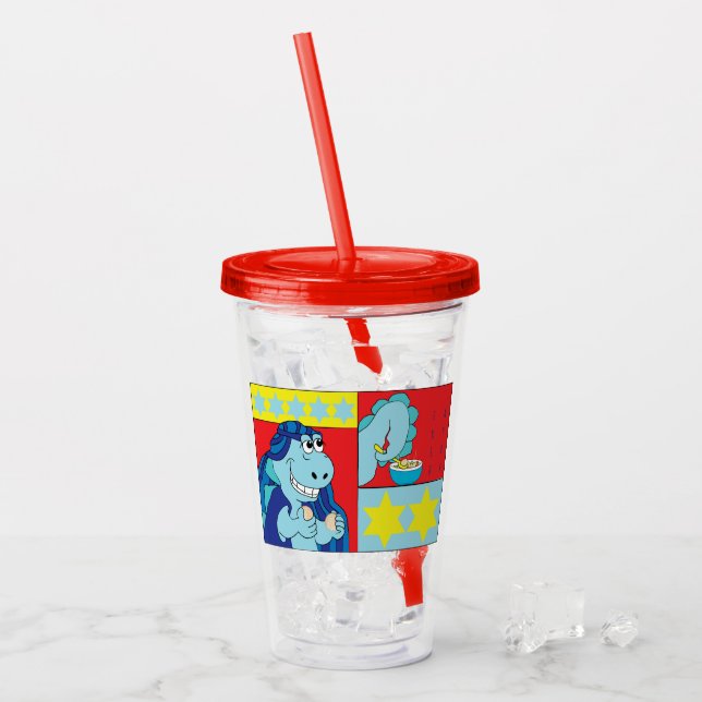 Verre En Acrylique Pâque Rouge Acrylique Tumbler 16 oz Sedersaurus (Devant glace)