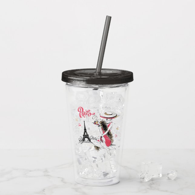 Verre En Acrylique Paris & Café (Dos glace)