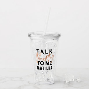 Verre En Acrylique Parlez 30 avec moi anniversaire de la typographie 