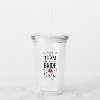 VERRE EN ACRYLIQUE PARTI BRIDAL DE L'ÉQUIPE PERSONNALISÉ TUMBLER