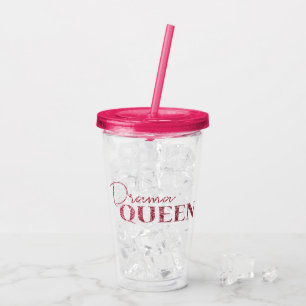 Verre En Acrylique Parties scintillantes roses d'or de la Reine de