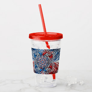 Verre En Acrylique Paruline acrylique avec design de couleurs françai