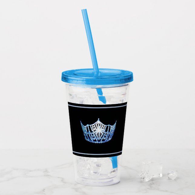 Verre En Acrylique Paruline acrylique de la couronne bleue Miss Ameri (Devant glace)