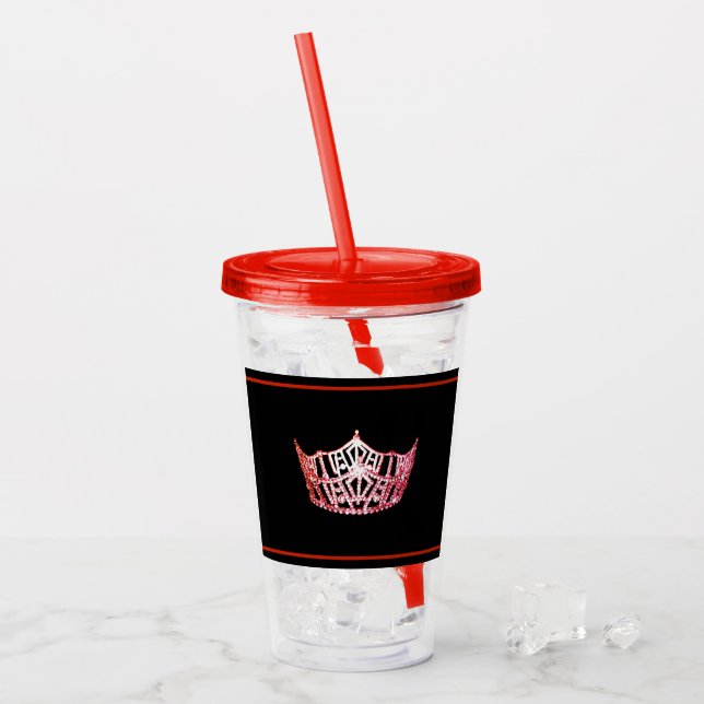 Verre En Acrylique Paruline acrylique de la Couronne rouge Miss Ameri (Devant glace)