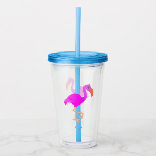 Verre En Acrylique Paruline acrylique Flamant rose rose