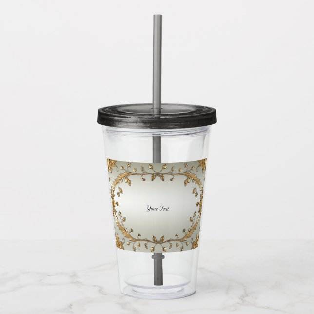 Verre En Acrylique Paruline acrylique ornée dorée (Devant)