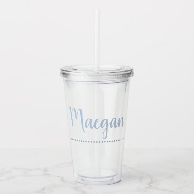 Verre En Acrylique Paruline MONOGRAMME DOTÉE (Devant)