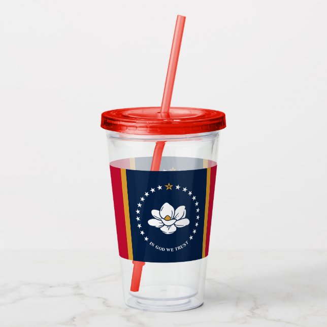 Verre En Acrylique Patriotic Acrylic Tumbler with flag of Mississippi (Dos)