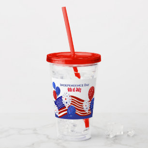 Verre En Acrylique Patriotique Juillet 4 Acrylique Tumbler