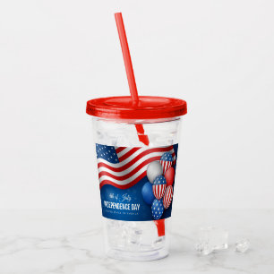 Verre En Acrylique Patriotique Juillet 4 Acrylique Tumbler