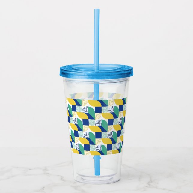 Verre En Acrylique Patters bleus (Devant)