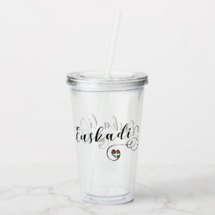 Verre En Acrylique Pays basque d'Euskadi Coeur du drapeau