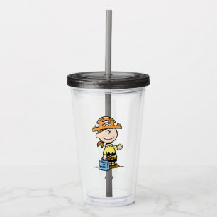 Verre En Acrylique Peanuts Charlie Brown Pirate Halloween
