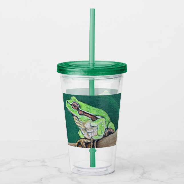 Verre En Acrylique Peinture à la grenouille (Devant)