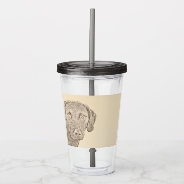 Verre En Acrylique Peinture originale de chien par Retriever de Chesa (Devant)