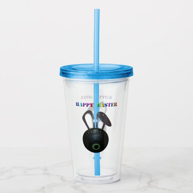 Verre En Acrylique Pelouse Bowl Lapin de Pâques, (Devant)