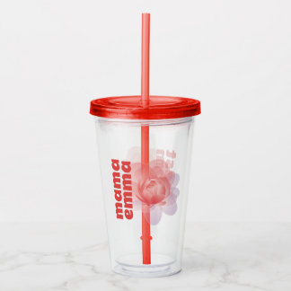 Verre En Acrylique Peony Tumbler Flore personnalisée pour maman