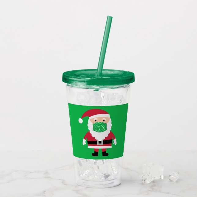 Verre En Acrylique Père Noël masqué (Dos glace)