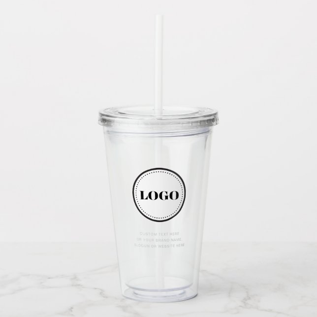 Verre En Acrylique Personalized Custom Logo with Straw No Minimum (Devant)