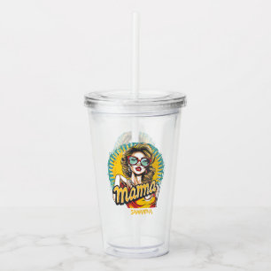 Verre En Acrylique Personnalisé Retro Mama Pop Art (19)