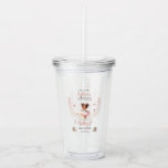 Verre En Acrylique Petite Ballerina Est En Route Tutu Baby shower<br><div class="desc">"A Sweet Little Ballerina Is On the Way & We're TUTU Excitée!" jolie ballerine et papillons Baby shower fille ou Sprinkle design avec alcool rose et arrière - plan rose style rose.</div>