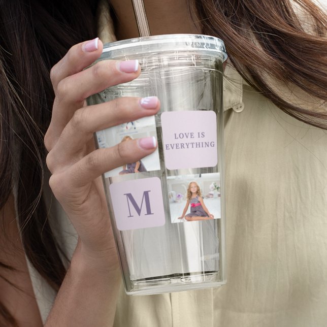 Verre En Acrylique Photo Collage moderne Joyeux jour des mères violet (Créateur téléchargé)